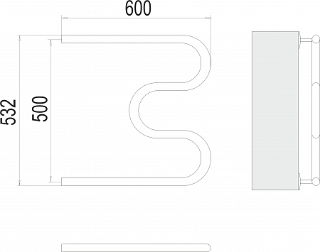 М-обр AISI 32х2 500х600 Полотенцесушитель  TERMINUS Балаково - фото 3