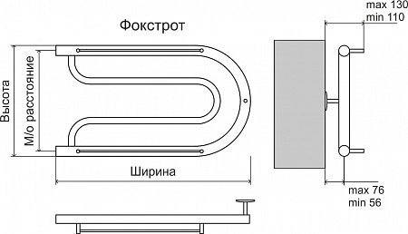 Фокстрот AISI 32х2 320х700 Полотенцесушитель  TERMINUS Балаково - фото 3