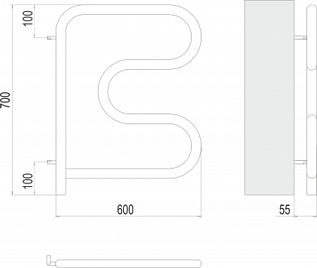 Электро 25 F-обр 600х600 поворотный Полотенцесушитель TERMINUS Балаково - фото 3