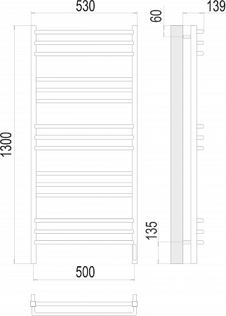 Соренто П15 500х1300 электро (sensor quick touch) Полотенцесушитель  TERMINUS Балаково - фото 3