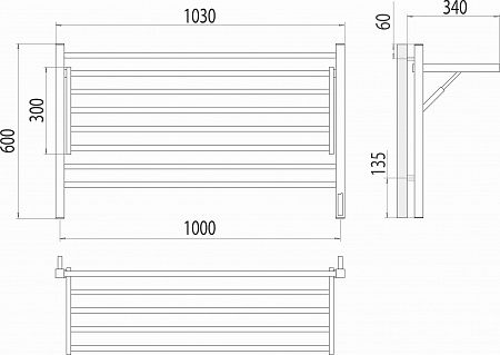 Горизонт П8 1000х600 электро (sensor quick touch) Полотенцесушитель TERMINUS Балаково - фото 5