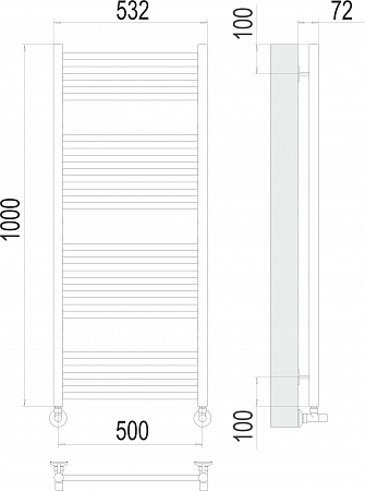 Аврора П20 500х1000 Полотенцесушитель  TERMINUS Балаково - фото 3