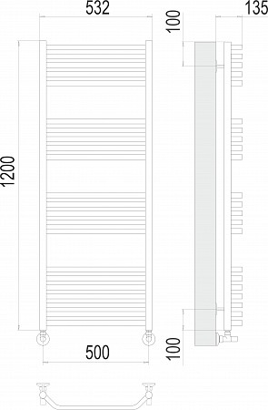 Виктория П22 500х1200 Полотенцесушитель  TERMINUS Балаково - фото 3