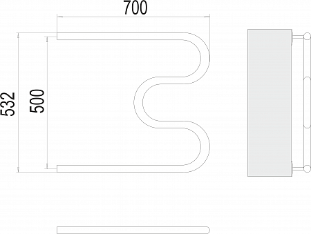 М-обр AISI 32х2 500х700 Полотенцесушитель  TERMINUS Балаково - фото 3