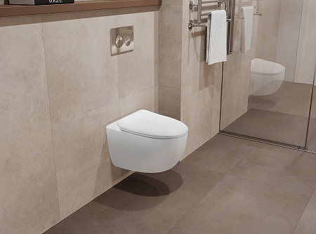 Подвесной унитаз безободковый Terminus Енисей Monolit 560х390 белый Балаково - фото 1