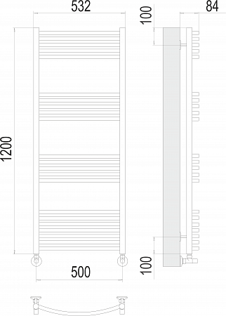 Классик П22 500х1200 Полотенцесушитель  TERMINUS Балаково - фото 3