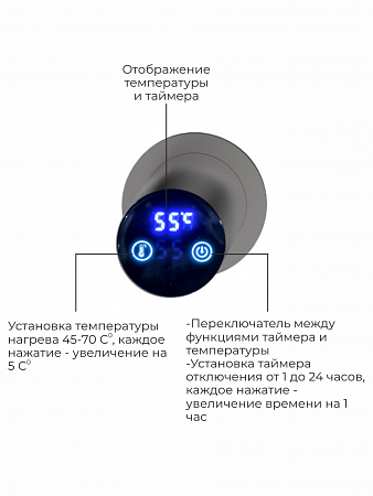 Аккорд П5 500х800 электро Полотенцесушитель TERMINUS Оружейная сталь Балаково - фото 4